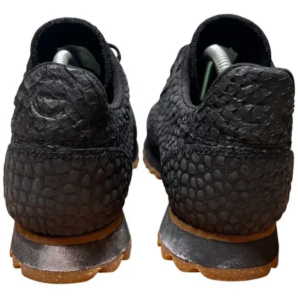 WODEN Ydun Croco II Sneaker Women Size US 5.5 Black Textured Leather Shoe *READ - Picture 4 of 16